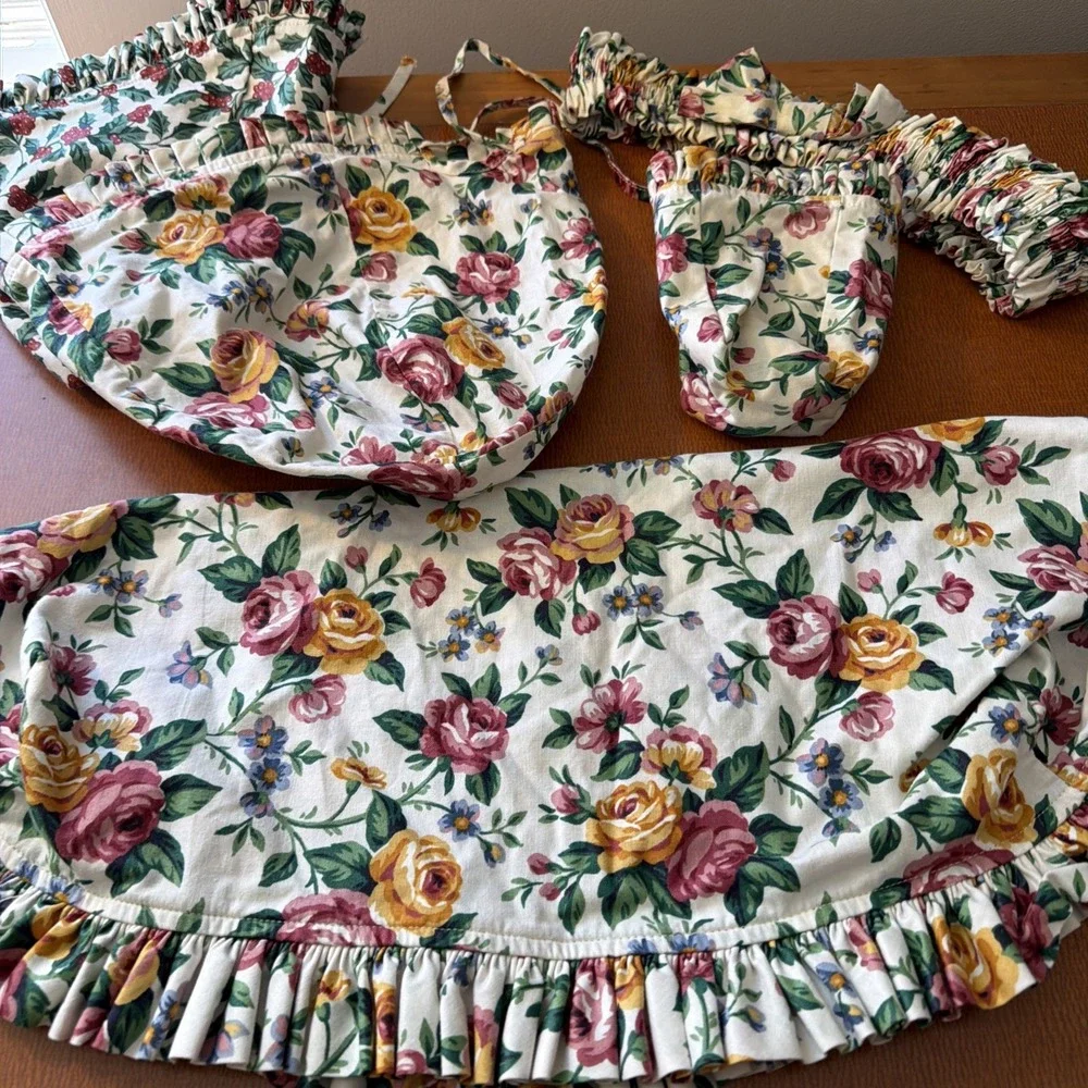 Longaberger Garden of Splendor Basket Liner 4 PC Lot Retired